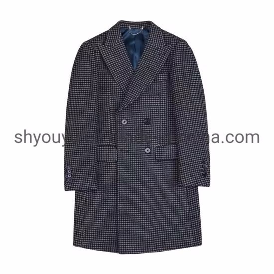 Trench-Coat pour Homme Caban Long d'hiver à Simple Boutonnage Classique élégant Manteau d'affaires